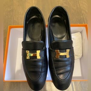 Hermes Paris Loafer Women 37.5 Black